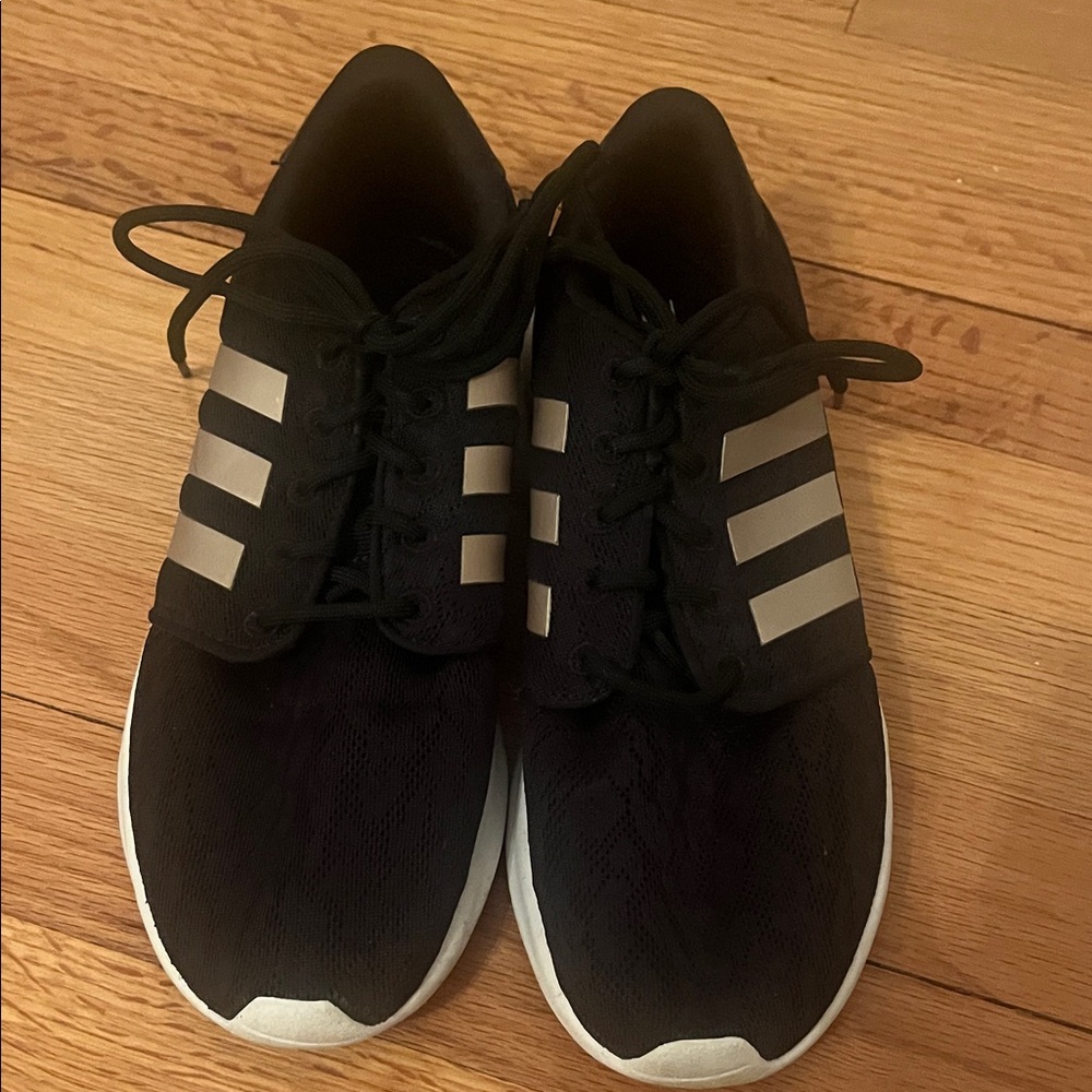 Adidas Women’s Black and White Sneakers - Memory Foam